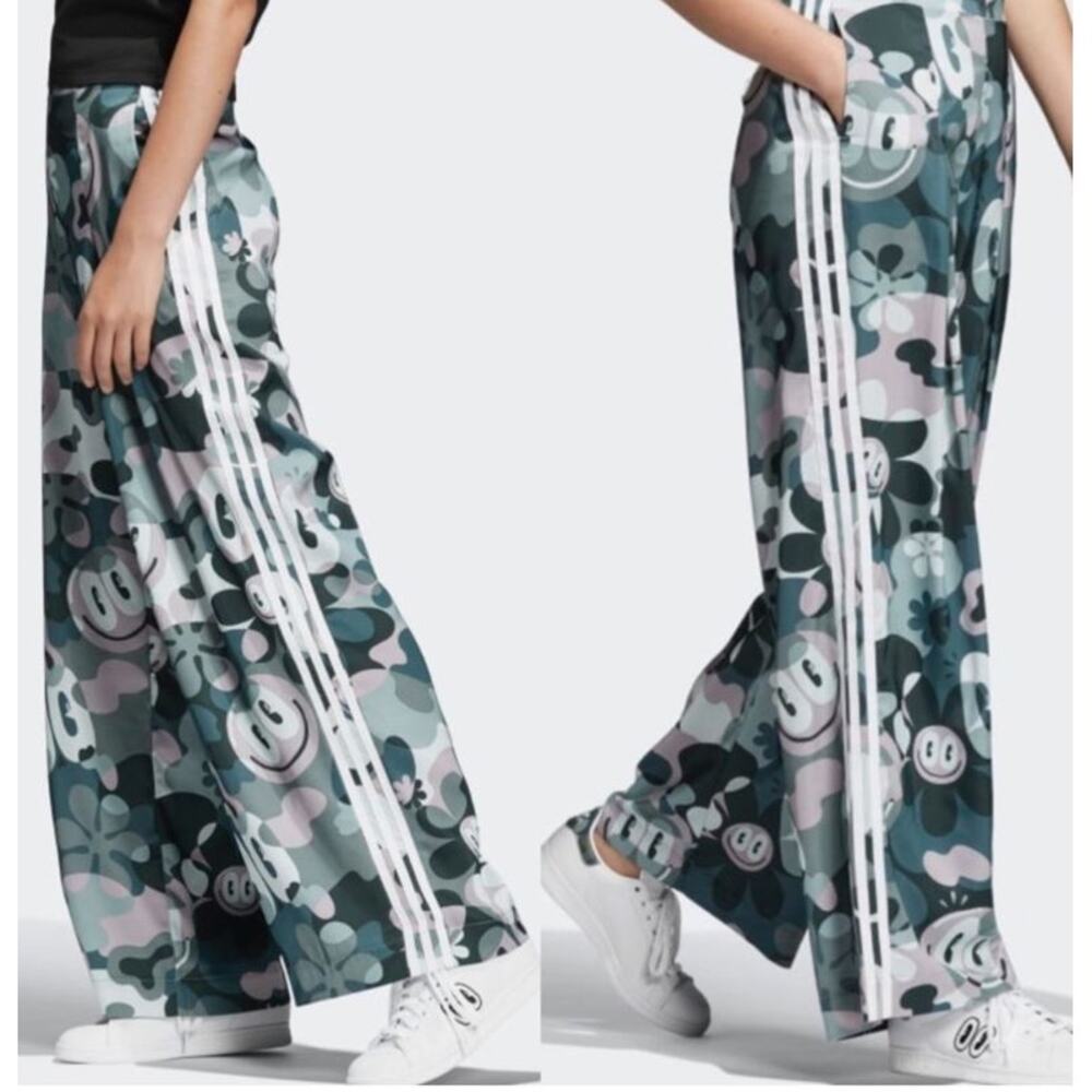 Adidas Originals X Hattie Stewart Wide Leg Track Pants XS Flare Cartoon Camo - Picture 3 of 13